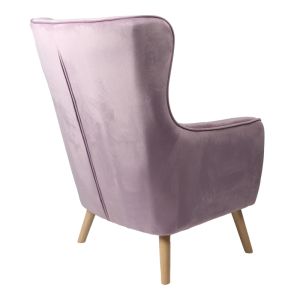 Armchair Insicive damask plush color pale pink 72x89x105cm