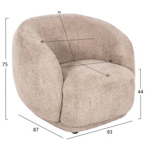 Armchair Karpen Freya Hm9600,08 beige bouclé 93x87x78hcm