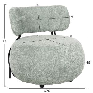 Кресло Karsen Hm9598,05 букле цвят шам фъстък 79x78,5x76hcm