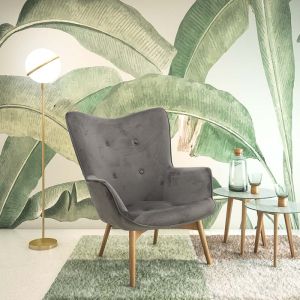 Kido Vicky Loco armchair, gray plush fabric