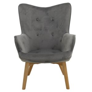 Kido Vicky Loco armchair, gray plush fabric