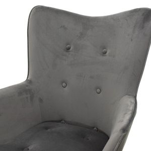 Kido Vicky Loco armchair, gray plush fabric