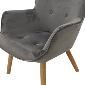 Kido Vicky Loco armchair, gray plush fabric