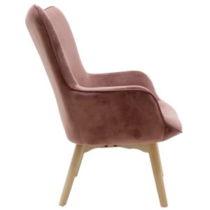 Kido Vicky armchair, rose ash damask