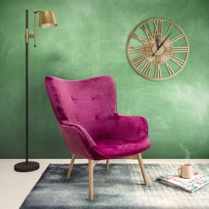Kido Vicky armchair, fabric, plush, cyclamen, 73x80x99
