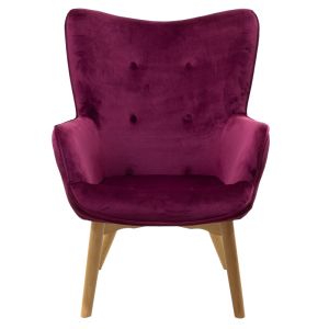 Kido Vicky armchair, fabric, plush, cyclamen, 73x80x99