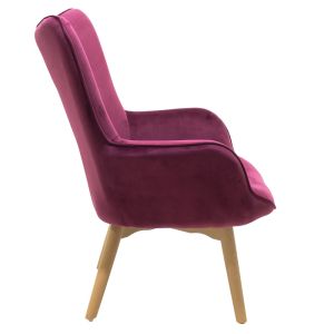 Kido Vicky armchair, fabric, plush, cyclamen, 73x80x99