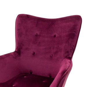 Kido Vicky armchair, fabric, plush, cyclamen, 73x80x99