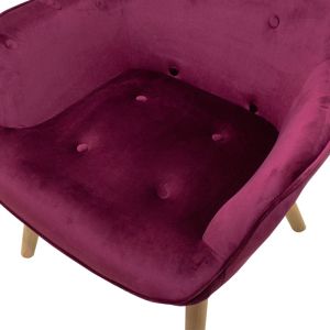 Kido Vicky armchair, fabric, plush, cyclamen, 73x80x99
