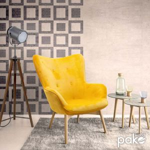 Kido Vicky armchair yellow velvet