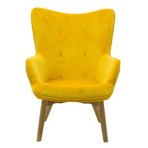 Kido Vicky armchair yellow velvet