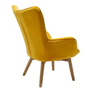 Kido Vicky armchair yellow velvet