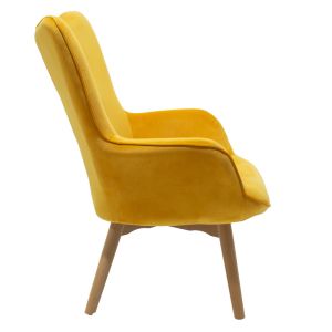 Kido Vicky armchair yellow velvet