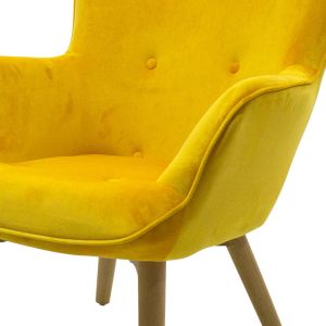 Kido Vicky armchair yellow velvet
