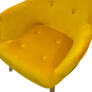 Kido Vicky armchair yellow velvet