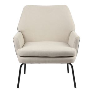 Kieran armchair, beige-gray fabric, black legs, 67x89x86cm