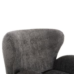 Кресло Kryly Hm9593,01 сиво букле с черни дървени крака 83x87x89hcm