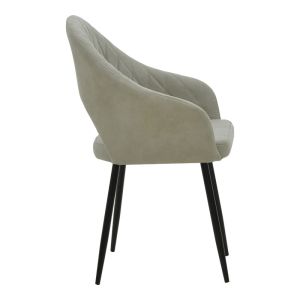 Armchair Macie antique gray with black legs 58x50x85cm