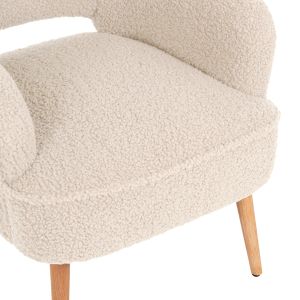 Кресло Mylie Hm8394,23 букле цвят екрю 66x75x93hcm