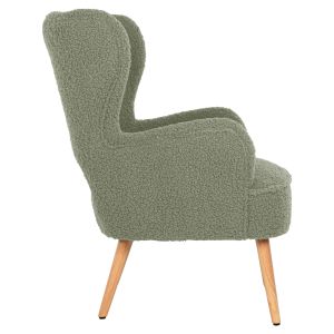 Кресло Mylie Hm8394,27 букле цвят шам фъстък 66x75x93hcm
