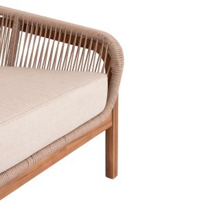 Oasis Biege armchair Sm6226 tropical acacia wood-aluminum and beige rope 92x80x71.5-82cm garden set 4 pieces Orion Corner Sm6191.02 white aluminum and beige olefin