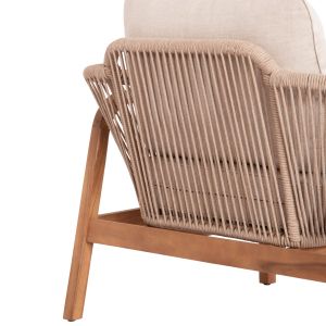 Oasis Biege armchair Sm6226 tropical acacia wood-aluminum and beige rope 92x80x71.5-82cm garden set 4 pieces Orion Corner Sm6191.02 white aluminum and beige olefin