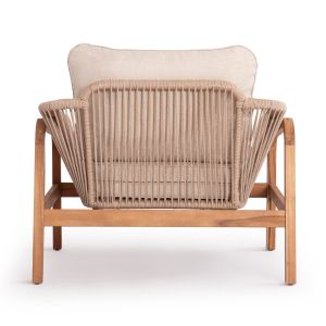 Oasis Biege armchair Sm6226 tropical acacia wood-aluminum and beige rope 92x80x71.5-82cm garden set 4 pieces Orion Corner Sm6191.02 white aluminum and beige olefin