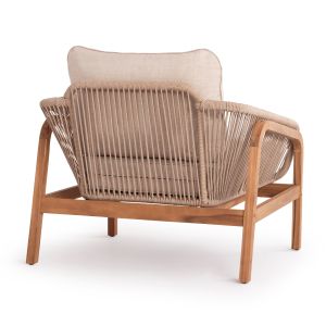 Oasis Biege armchair Sm6226 tropical acacia wood-aluminum and beige rope 92x80x71.5-82cm garden set 4 pieces Orion Corner Sm6191.02 white aluminum and beige olefin