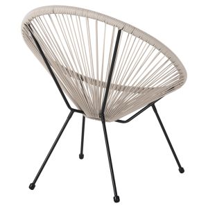 Кресло Outdoor Nest-type Acapulco Hm5872,03 черен метал - синтетичен ратан в екра 71x72x80cm