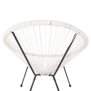 Кресло Outdoor Nest-type Acapulco Hm5872,12 черен метал - синтетичен ратан в бяло 71x72x80cm