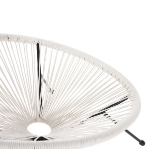 Кресло Outdoor Nest-type Acapulco Hm5872,12 черен метал - синтетичен ратан в бяло 71x72x80cm