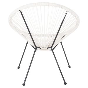 Кресло Outdoor Nest-type Acapulco Hm5872,12 черен метал - синтетичен ратан в бяло 71x72x80cm
