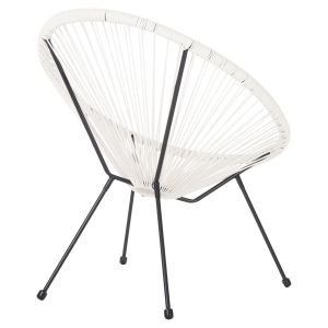 Кресло Outdoor Nest-type Acapulco Hm5872,12 черен метал - синтетичен ратан в бяло 71x72x80cm