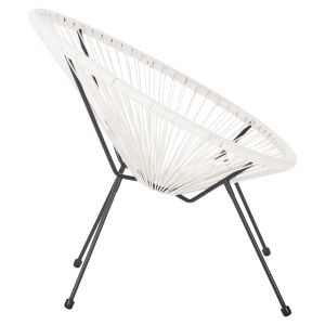 Кресло Outdoor Nest-type Acapulco Hm5872,12 черен метал - синтетичен ратан в бяло 71x72x80cm