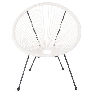Кресло Outdoor Nest-type Acapulco Hm5872,12 черен метал - синтетичен ратан в бяло 71x72x80cm