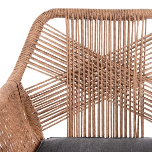 Armchair Outdoors Topin Hm6048,01 aluminum white - Pe rattan light brown - cushion gray 58x60x83cm