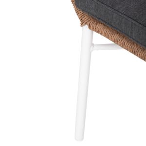 Armchair Outdoors Topin Hm6048,01 aluminum white - Pe rattan light brown - cushion gray 58x60x83cm