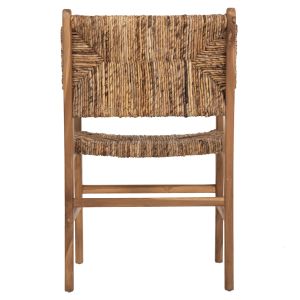 Armchair Professional Solid Teak Wood And Rush-matt 57.5x59x87cm Hm9400.11