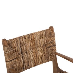 Armchair Professional Solid Teak Wood And Rush-matt 57.5x59x87cm Hm9400.11