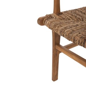 Armchair Professional Solid Teak Wood And Rush-matt 57.5x59x87cm Hm9400.11