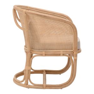 Chair Querke synthetic rattan beige cushion 57x64x76cm