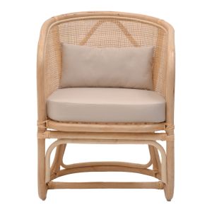 Chair Querke synthetic rattan beige cushion 57x64x76cm
