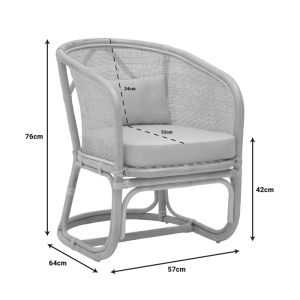 Chair Querke synthetic rattan beige cushion 57x64x76cm