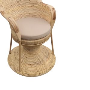 Armchair Rea natural rattan with beige cushion 85x85x141cm