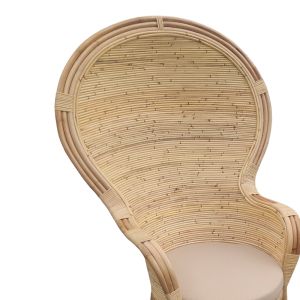 Armchair Rea natural rattan with beige cushion 85x85x141cm