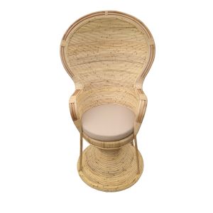 Armchair Rea natural rattan with beige cushion 85x85x141cm