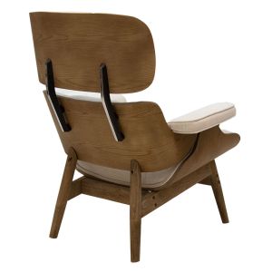 Кресло Relax Mirto от масивно дърво и бежова текстилна дамаска 80x80x96,5cm