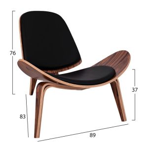 Armchair Relax Superior Plus walnut wood black Pu leather Hm1128.01