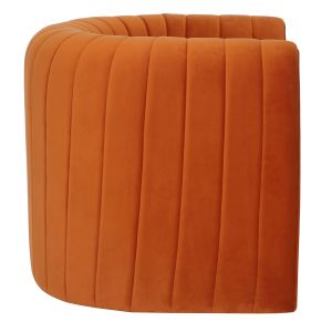 Armchair Riker velvet orange metal frame 92x74x69 Hm9682,05