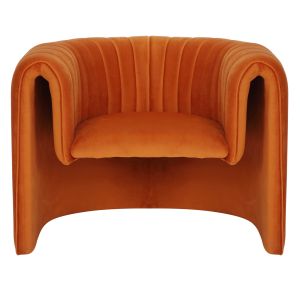 Armchair Riker velvet orange metal frame 92x74x69 Hm9682,05